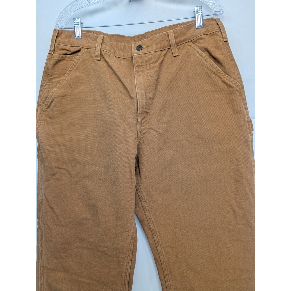 Carhartt Men's B111 Double Knee Flannel lined Carpenter Pants - 36 x 32 Brown - Picture 2 of 16